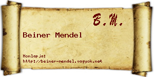 Beiner Mendel névjegykártya